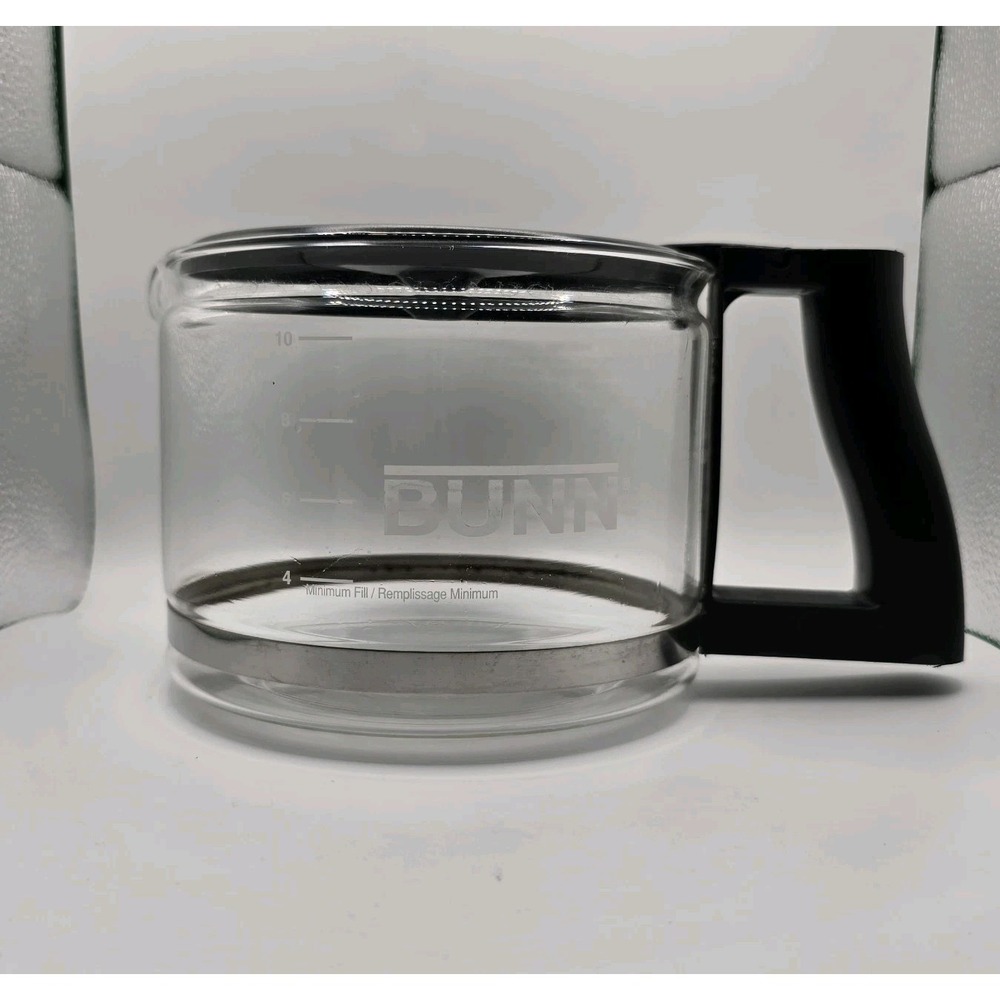 Bunn 10‎ Cup Glass Decanter Carafe Black Lid And Handle